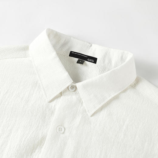 GXG男装【褶皱肌理】25夏季日常翻领休闲户外通勤男式短袖衬衫K&C 商品图10