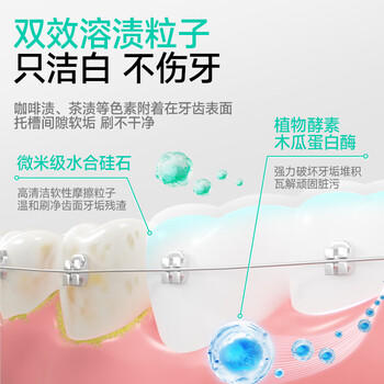 米妍（meyarn）正畸牙膏高含氟防蛀龋固齿美白去渍成人青少年专用 青柠薄荷220g /个人护理 /口腔护理 /牙膏 商品图5