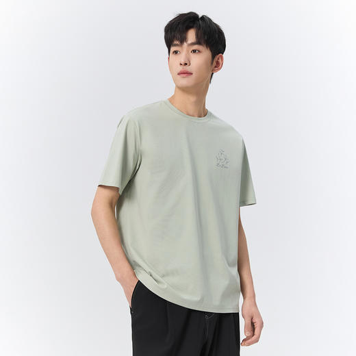 GXG男装【凉感面料】25夏季凉爽透气百搭打底运动短袖男式圆领T恤K&C 商品图14