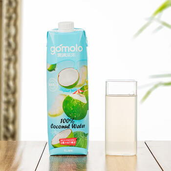 果满乐乐（gomolo）泰国进口100%椰子水NFC含电解质果汁饮料1升*4瓶婚庆宴席聚餐年会 /水饮冲调 /饮料 /果蔬汁/饮料 商品图2