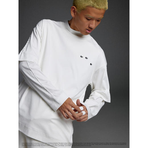 CryingCenter 长绒棉系列-圆领落肩莲藕绣男款短袖tee 哭喊中心 商品图3