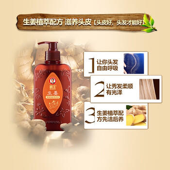 霸王生姜强韧焕能洗发液400ml（老姜汁洗发水 强韧秀发洗发露 男女） /个人护理 /洗发护发 /洗发水 商品图5