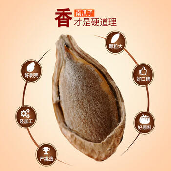 老闫家 大颗粒毛边南瓜子盐焗1000克/袋 减盐 新货陕北特产南瓜籽2斤装 /休闲食品 /坚果炒货 /南瓜子 商品图3