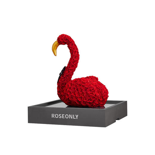 【新品爱礼】ROSEONLY诺誓 高端定制 永生玫瑰 公仔系列 玫瑰火烈鸟	 送朋友 情人节礼物 商品图2