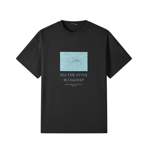 GXG男装【海洋鱼】25夏季时尚简约百搭休闲凉感透气男式短袖T恤K&C 商品图2