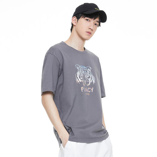 GXG男装【潮流虎头印花】夏季休闲男士t恤纯棉百搭短袖K&C 商品图4
