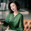 西子/龙井春色高密苎麻新中式V领盘扣透气灯笼袖上衣/SYSJ014 商品缩略图9