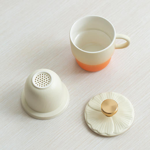 【为思礼】氤氲多彩陶瓷杯 办公室吸管杯 高颜值咖啡杯 女生伴手礼 家用茶水分离杯 奶油风陶瓷马克杯 商品图14