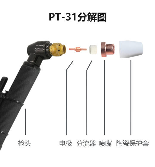 上海沪工等离子切割枪PT-31-5米 LGK-40PLUS  50 PLUS CT-520切割机配件 商品图2