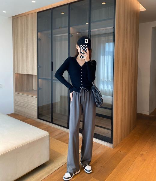 夏季凉皮神裤自带凉感垂顺高腰直筒垂落直流裤 商品图7