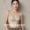 真丝无钢圈呼吸感内衣 桑蚕丝蕾丝花边小V领聚拢收副乳文胸TG02S264 商品缩略图0