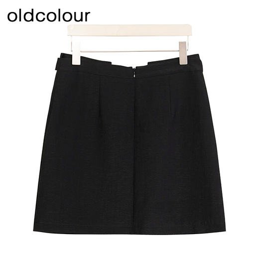 oldcolour商场同款春秋款黑色时尚显瘦设计感短裙女P24061431 商品图1