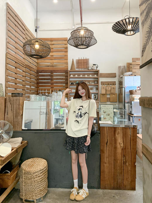 <曾小咸推荐>现货秒杀！卖完不补 ！微信打折价！猫咪印花小蝴蝶结短袖 日常109.99 立减50 秒杀59.99！抽绳牛仔短裤秒杀79.99！！ 商品图9