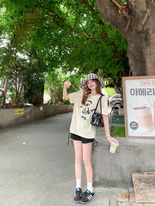 <曾小咸推荐>现货秒杀！卖完不补 ！微信打折价！猫咪印花小蝴蝶结短袖 日常109.99 立减50 秒杀59.99！抽绳牛仔短裤秒杀79.99！！ 商品图12