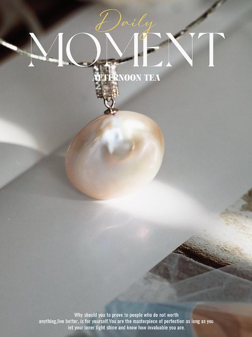 一周发货💖【淡水珍珠  开口戒指&吊坠项链】独一无二的纽扣状巴洛克吊坠，吊坠非正圆，每一颗都唯一~4-7MM 7A级别高亮泽扁圆戒指天鹅设计感造型珍珠戒指，开口设计，指围大可调节 商品图4