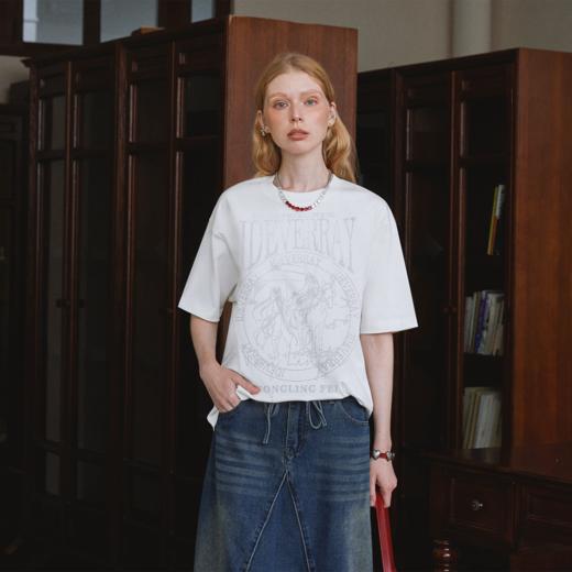 【通灵妃联名】IDEVERRAY品牌烫钻t恤短袖男宽松夏季情侣国潮上衣21MSL-TM677 商品图2