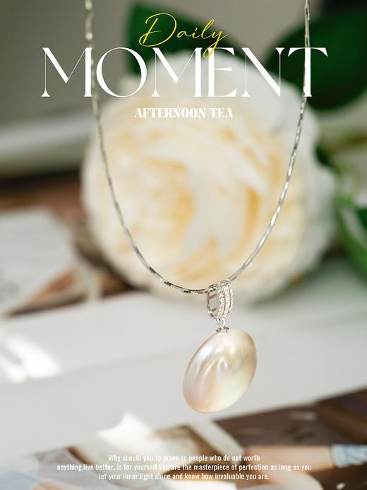 一周发货💖【淡水珍珠  开口戒指&吊坠项链】独一无二的纽扣状巴洛克吊坠，吊坠非正圆，每一颗都唯一~4-7MM 7A级别高亮泽扁圆戒指天鹅设计感造型珍珠戒指，开口设计，指围大可调节 商品图0