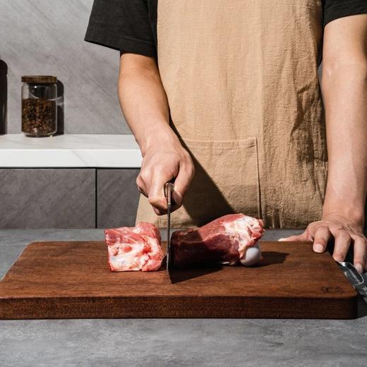 神田绣渤意黑金檀木砧板，南美进口黑金檀木整木整切无拼接0胶0漆0蜡高硬度耐砍剁双面可用生熟分离基地直邮 商品图3