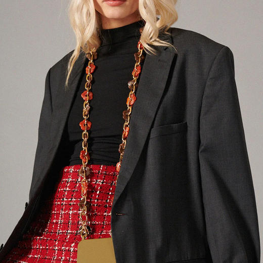 订购6周到｜La Coque Française-Cassy-棕咖 番茄红 树脂花朵 串珠绳 长款 手机链［法国设计师］ 商品图4