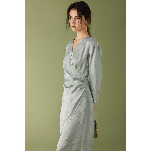 HeyDress提花缎面裹身连衣裙 商品图3