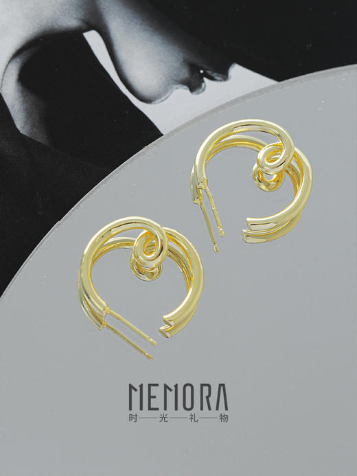 【任选3件599元】「聪明曲奇」聪明曲奇耳饰 S925银耳环时尚ins风耳圈MEMORA诗普琳YEE02301（线上专供） 商品图5