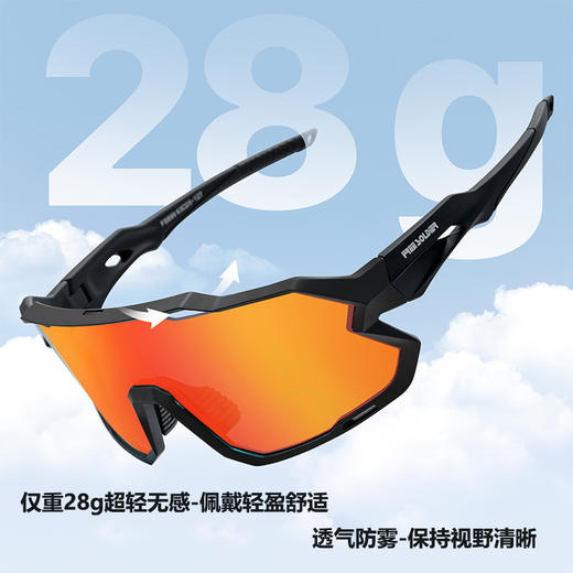【感光变色 抗冲击强 UV400防紫外线】约28g透明变色骑行开车户外防护眼镜（内置近视框）ds（zb）（6926351628950） 商品图3
