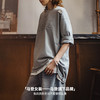 马登美式灰色纯棉薄款水洗做旧套头宽松落肩长袖T恤上卫衣女士秋 商品缩略图4