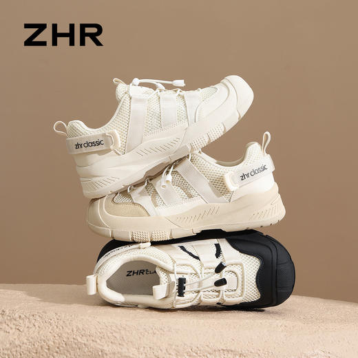 ZHR休闲鞋女款2025秋季度假穿搭户外登山透气软底徒步溯溪老爹鞋 商品图3