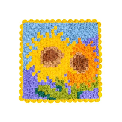 苏苏姐家花卉像素毯手工diy编织钩针雪尼尔毛线团自制毯子材料包 商品图4