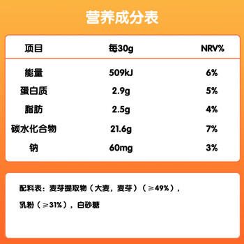 阿华田（Ovaltine） 麦乳精180g（30g*6包）盒装随身装谷物粉上海老牌子黄金大麦 /水饮冲调 /冲饮谷物 /其他冲饮 商品图1
