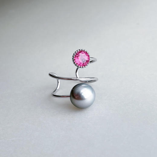 BY EVITA系列 18K镶碧玺和大溪地珍珠 戒指 商品图3