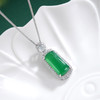 子佩集S925银【碧影长宁】套链【TL015849】纯银绿玉髓方块无事牌项链2507 商品缩略图4