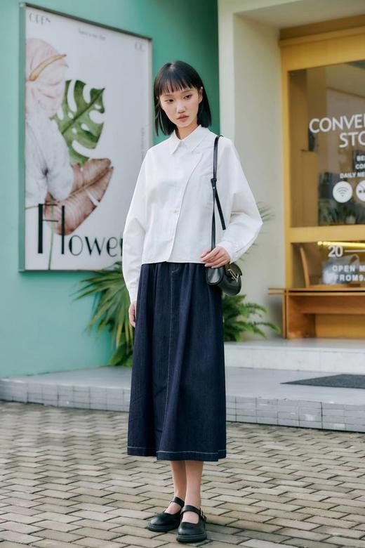 LNNNS 梵文艺风长袖纯色俏皮衬衫 20946 商品图2