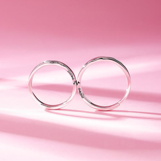 卡蒂罗KADER 【可磁吸ᚑʌ៱💗᧘ᚒ】恋爱密语情侣对戒 coisini纯粹与浪漫钟爱久久可调节素圈一对 520女友甜蜜爱恋 925银 戒指 男女同款情侣款 商品图5