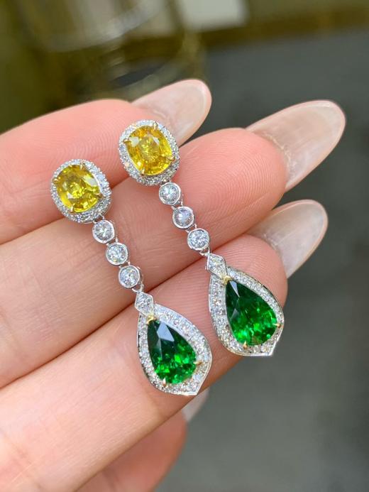 2.52CT刻面沙佛莱耳坠 商品图1