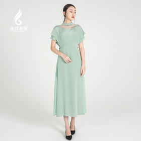 吉祥衣家新中式国风高定真丝高端气质显瘦修身女装依梦春晓连衣裙
