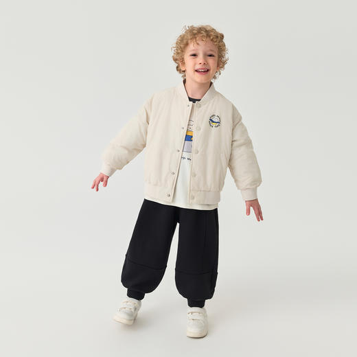 【无氟防泼水】马克珍妮男童猫咪宇航员夹棉棒球服2025年秋装新款551361 商品图2