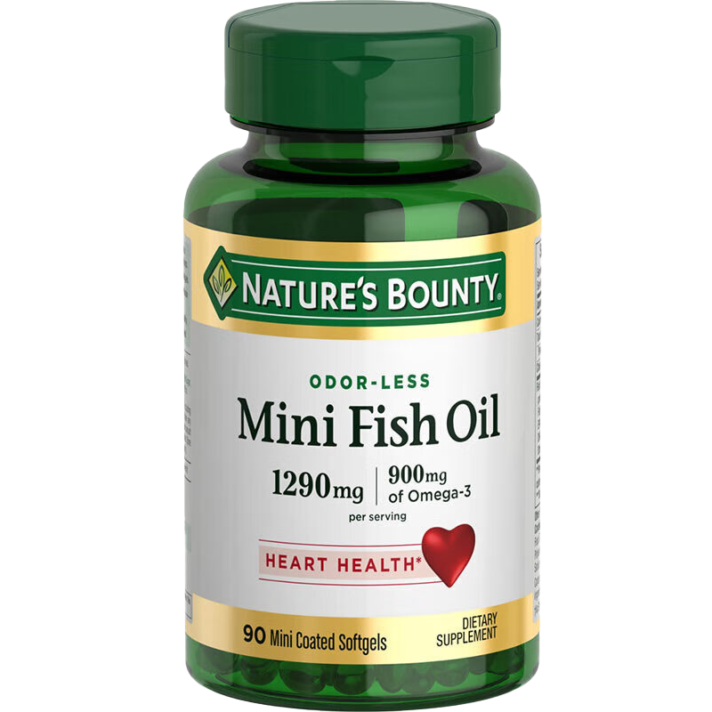 【含邮含税】Nature's Bounty自然之宝无腥味迷你鱼油软胶囊90粒/瓶