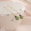 【预售3天】天然和田玉晴水料原创耳坠 s925银大气简约玉石耳线AL-6505 商品缩略图2