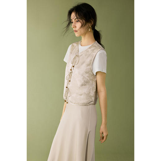 HeyDress提花缎面系绳马甲 商品图0