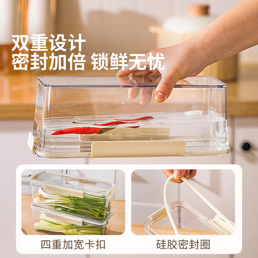 摩登主妇葱姜蒜收纳保鲜盒冰箱专用食品级大葱香菜沥水分装整理盒 商品图2