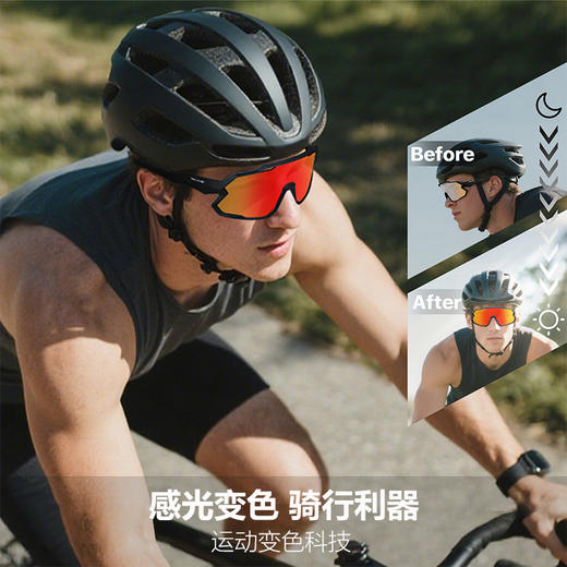 【感光变色 抗冲击强 UV400防紫外线】约28g透明变色骑行开车户外防护眼镜（内置近视框）ds（zb）（6926351628950） 商品图6