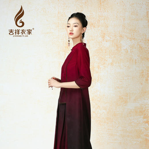 吉祥衣家新中式国风夏新款高端气质显瘦修身女装岂曰无衣套装 商品图4