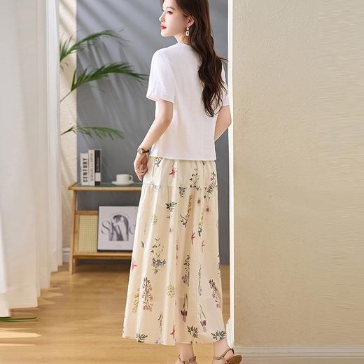 【预售3天】短袖减龄套装裙2025新款夏季修身通勤一整套碎花半身裙两件套NYMYZ2815-1 商品图2