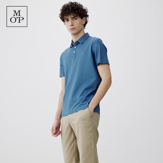 Marc O'Polo/MOP 夏季新款桑蚕丝混纺轻奢吸湿短袖Polo衫男上衣 商品图2