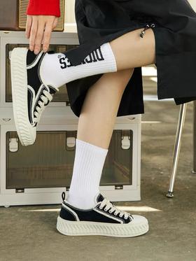 拉毛苏饼干帆布鞋厚底超轻防滑鞋底