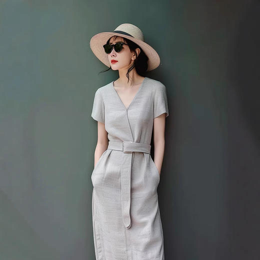 bbfs6786灰色小香风连衣裙女2025夏季气质名媛高级感茶歇法式长裙 商品图1