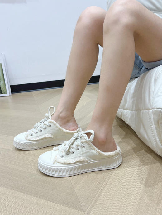 拉毛苏饼干帆布鞋厚底超轻防滑鞋底 商品图12