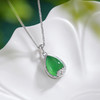 子佩集S925银【荷风纳吉】套链【TL015848】纯银绿玉髓水滴莲花项链2507 商品缩略图1