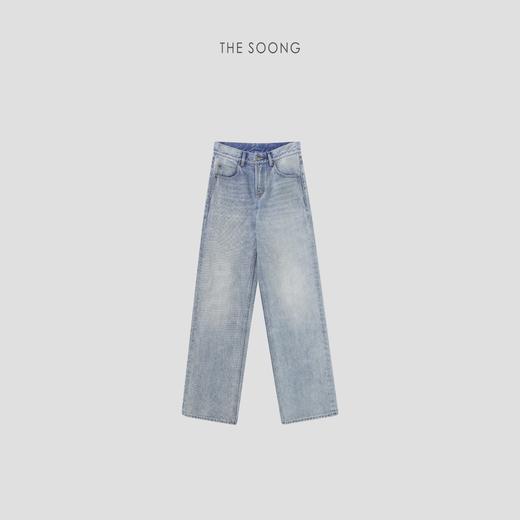 THESOONG|"经典蓝牛"复古纯棉洗水抓褶质感中腰牛仔裤HBKZ6940 商品图5